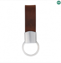 Schlüsselanhänger braunes Kalbsleder 9cm