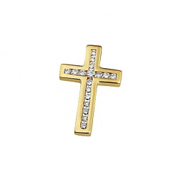 Damen Kreuz Anhänger 14 Karat (585 Gold) ca. 0,25ct Karat