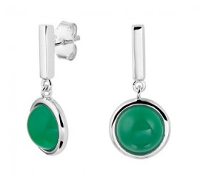 Ohrstecker 925 Silber Grün Achat Ohrringe