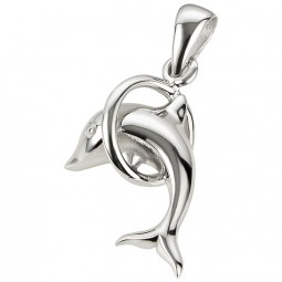 Anhänger Delfin 925 Sterling Silber rhodiniert
