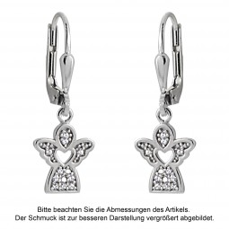 Ohrhänger Brisur Engel mit Herz Schutzengel 925 Silber