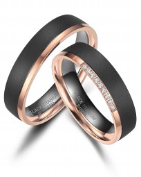 Schwarz_Rosegold Titanium Trauringe