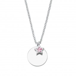 Prinzessin Lillifee Kinder-Kette Gravurplatte aus 925 Sterling Silber, Zirkonia