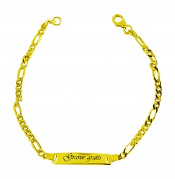 Gold Identitätsarmband Figaro aus 585 Gelbgold ( 25 mm x 5 mm ) ( 18 cm)