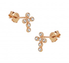 Ohrringe Kreuz in 585 Gold rosegold