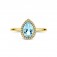 Blautopas Damenring mit Diamanten 0.08ct 585 Gold