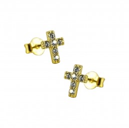 DAMEN GOLD KREUZ OHRSTECKER GOLD 585
