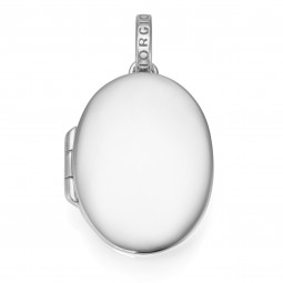 Medaillon Oval Anhänger zum Öffnen für 2 Fotos 925 Silber Rhodiniert Massiv