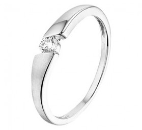 Verlobungsring Abgeschrägt 925 Silber Rhodininiert