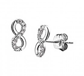 Damen-Ohrstecker Infinity Unendlichkeit symbol 14 Karat 585