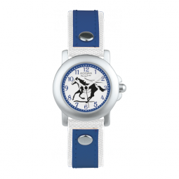 Kinderuhr Blau, weiß