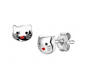 Stecker Ohrstecker Ohrschmuck Katzen Katzenkopf 925 Silber