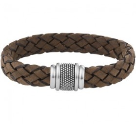 LEDERARMBAND geflochten echt Leder braun Armband Herren