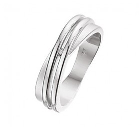 VERLOBUNGSRING DAMENRING AUS 925 SILBER MIT ECHTEM DIAMANT 0,007crt