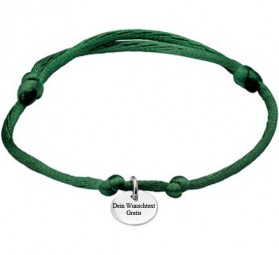 Armband in grün mit Gravurplatte idividuell gravierbar 925´er Silber rhodiniert