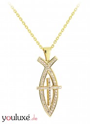 Anhänger Fisch Fischsymbol Ichthys echt 585 Gold Gelbgold 14 Karat