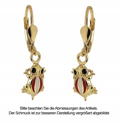 Kinder Frosch Ohrhänger Brisur, 585 Gold