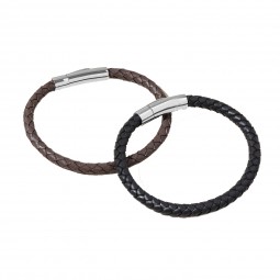 Leder Armband geflochten Damen und Herren schwarz oder braun