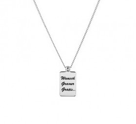 Rechteckiger Gravuranhänger, klein 925 Silber rhodiniert