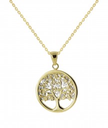 Anhänger Amulett Lebensbaum 585 Gold gelb/weiß bicolor