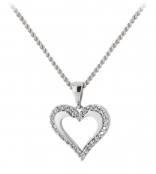 Echtschmuck-Anhänger aus 585 Weißgold mit Herz