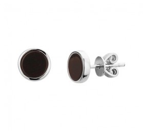 Damen und Herren Ohrstecker 925 Silber echt Onyx schwarz