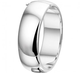 Armband Armreif aus 925 Silber rhodiniert Gewölbt glänzend Breite 20mm