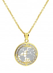 Weltkugel Anhänger 585 Gold