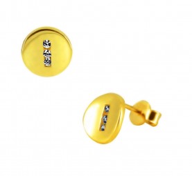 Ohrstecker Design Kreis rund gebogen glänzend Ohrringe 585 Gold