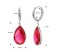 Tropfen-Ohrringe für Damen 925 Sterling Silber Rhodiniert Ohrhänger Synthetisch Rubin