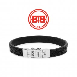 Buddha to Buddha Bracelet Essential Leather Texture Black
