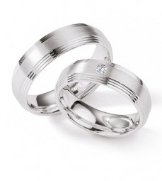 White Style Silver Brilliance Trauringe Partnerringe / Freundschaftsringe 925er Silber rhodiniert