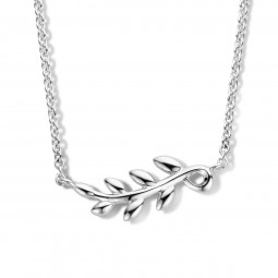 Blatt Collier 925 Silber rhodiniert