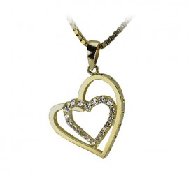 Damen-Anhänger Herz 585 Gelbgold mit Zirkonia