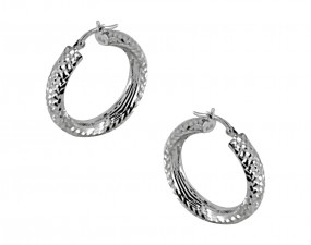 Creolen rund 585 Gold Weißgold Ohrringe