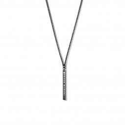 Personailierte Barren Stab-Kette IP Schwarz mit Gravur