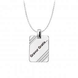 Gravurplatte rechteck Anhänger 925 Sterlingsilber rhodiniert