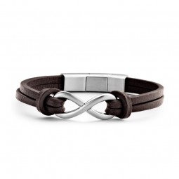 Infinity Herren Armband Leder braun
