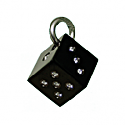 Anhänger Würfel gefasst PVD schwarz