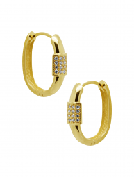 Creolen Damen Creolen 585 Gold Oval