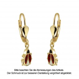 Kinder Boutons Marienkäfer 585 Gold Gelbgold