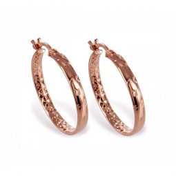 Creolen 23mm diamantiert rosé - Silber 925/000