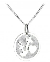 Unisex Silber Anhänger - Glaube Liebe Hoffnung