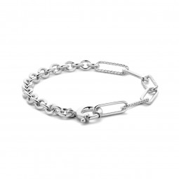 Damen Gliederarmband 925 Silber rhodiniert