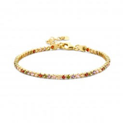 Buntes Armband Regenbogen Kristall Armband 925 Silber