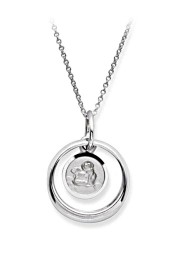 Taufring 925 Silber Zirkonia Engelsanhänger