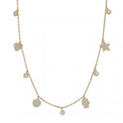 Damen Halskette Collier mit Elements Anhänger 925 Sterlingsilber