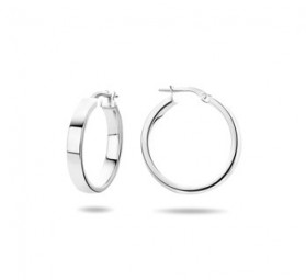 Creole Ohrringe Ohrschmuck, 925 Silber eckig