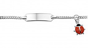 Gravurarmband Marienkäfer Kinder ID Armband Silber Sterlingsilber 925
