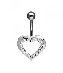 Herz Bauchnabelpiercing Swarovski-Kristallen